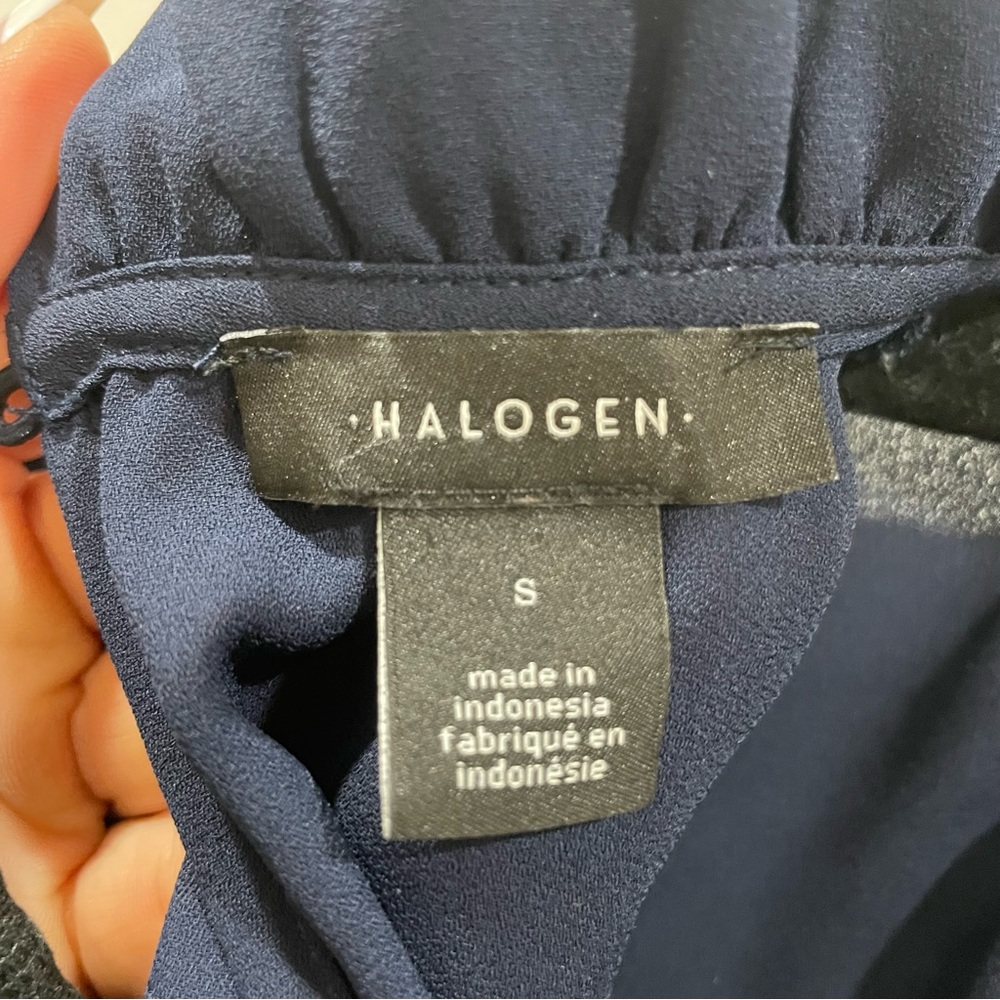 Halogen Dark Blue Ruffled Blouse - image 3